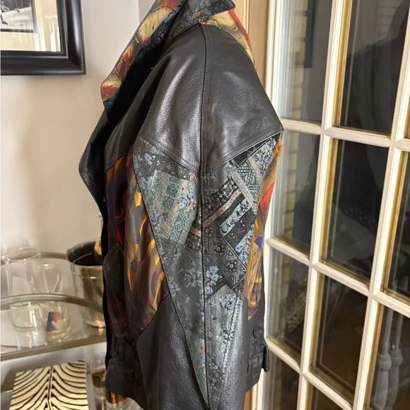 Vibrant Multicolor Leather Jacket - Picture 3 of 8